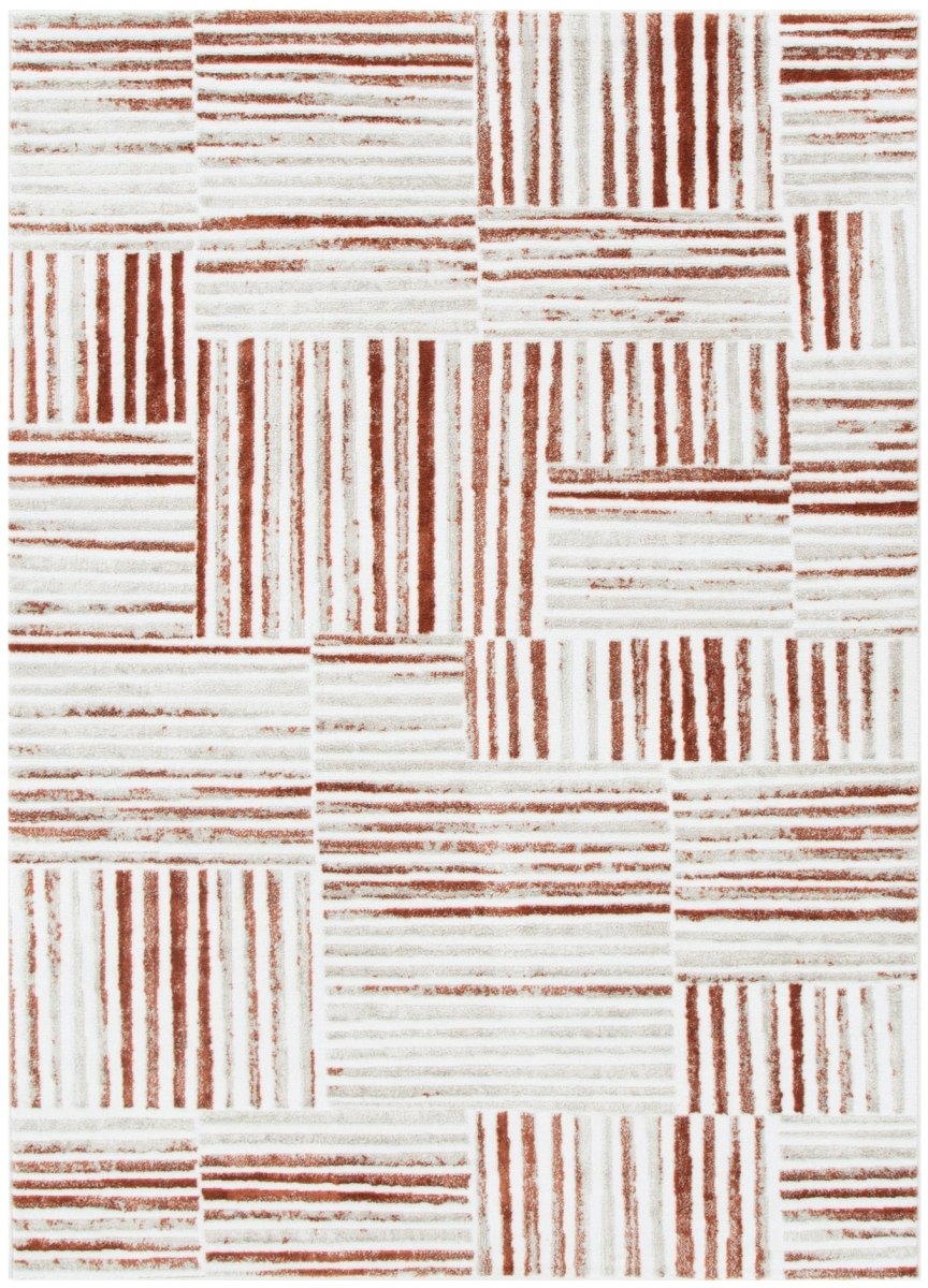 Eloura Geometric Lines Rust Rug