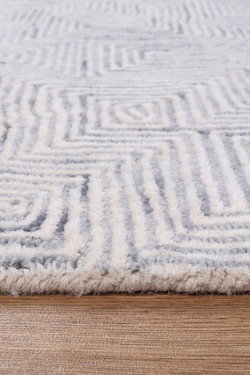 Enchant Maze Grey Tribal Rug Area Rug | Ruggy
