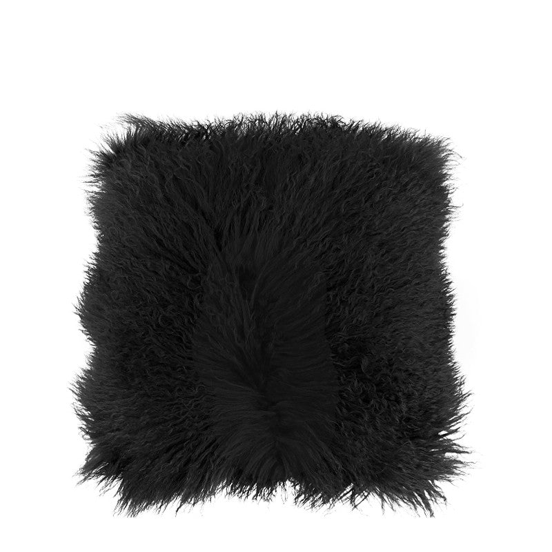 Fur Lambswool Black Cushion 40x40cm CUSHIONS > Fur | Ruggy