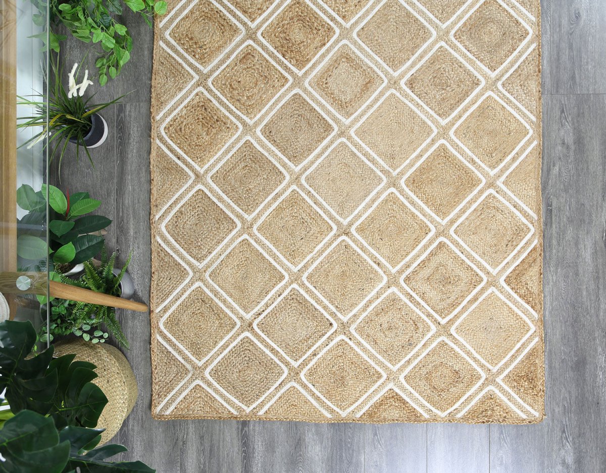 Glamour Beige Natural Parquetry Rug