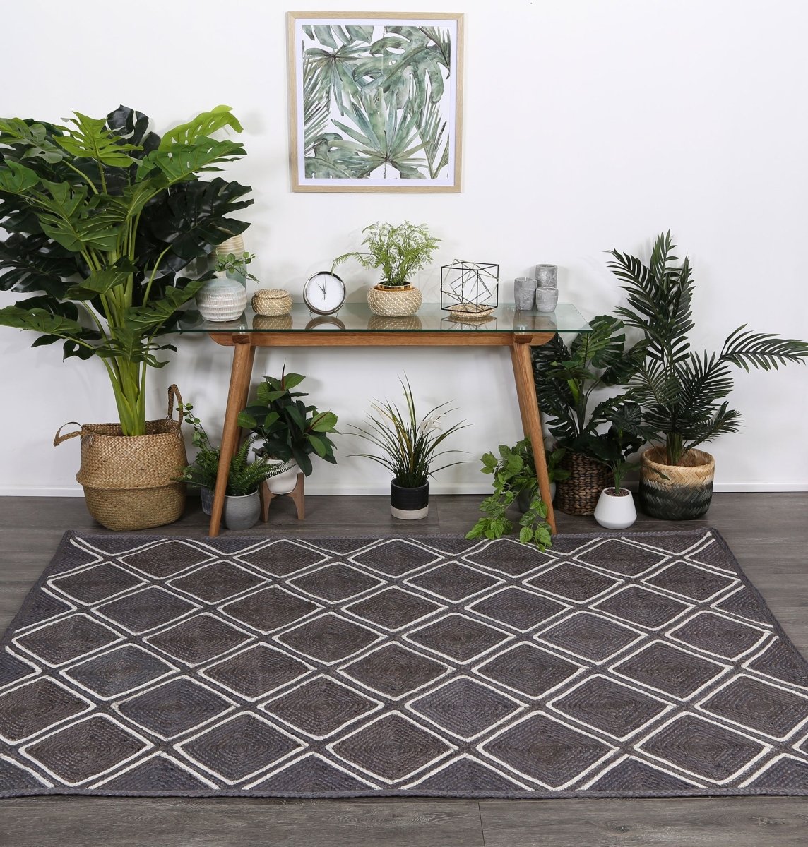 Glamour PARQUETRY GREY (Jute) - Ruggy