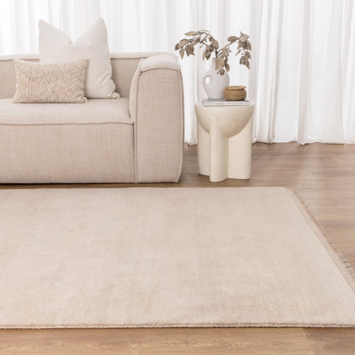 Lamia Beige Hand-Knotted Wool Rug
