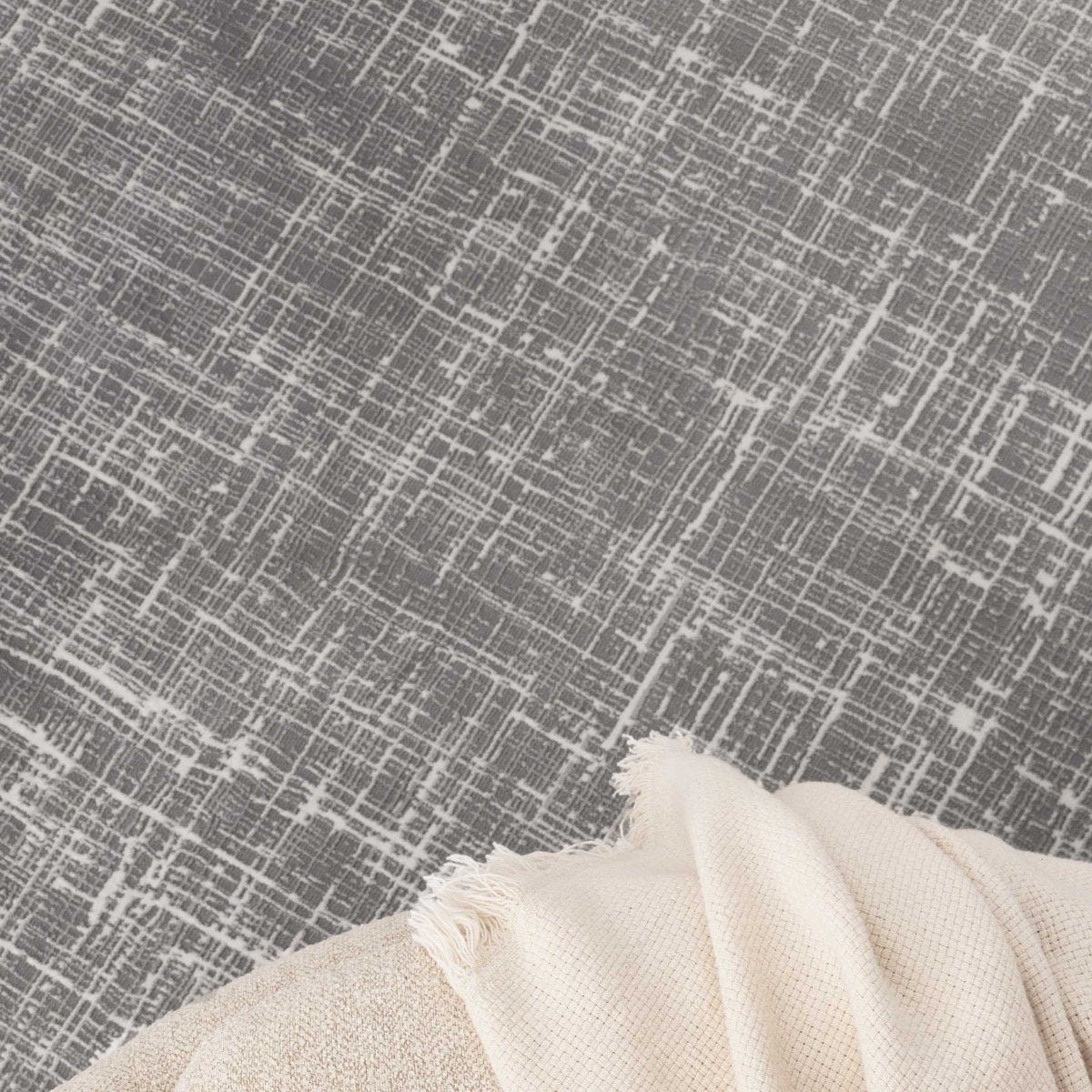 Liora Distressed Geo Lines Grey Rug