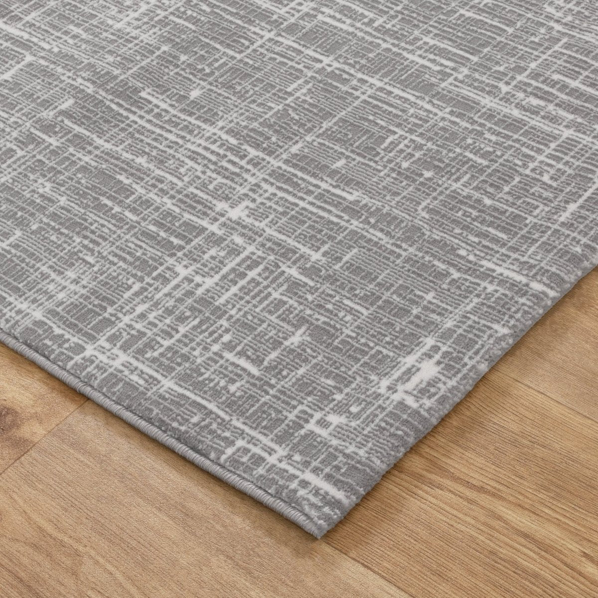 Liora Distressed Geo Lines Grey Rug
