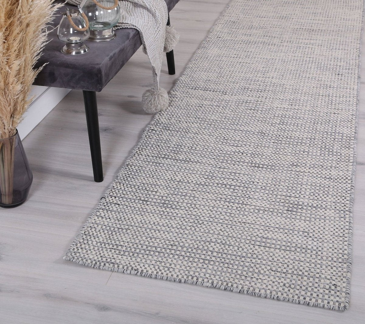 Majesty Grey Reversible Wool Hall Runner Runner | Ruggy