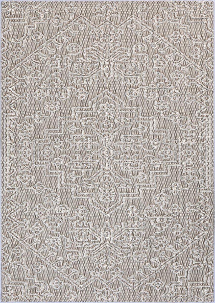 Marique Waita Beige Tribal Flatweave Rug - Ruggy