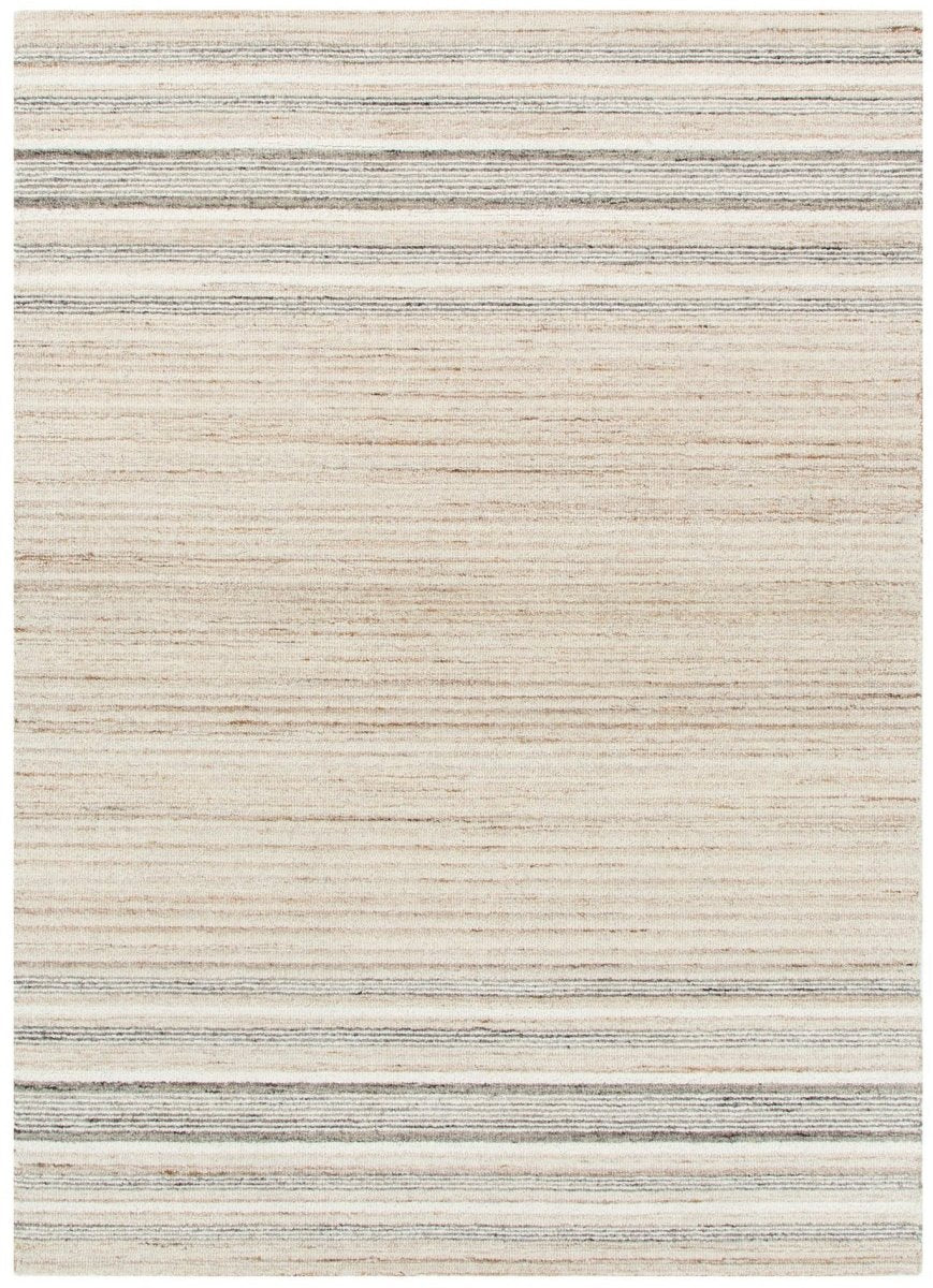 Nancy Multi Stripe Beige Grey Wool Rug