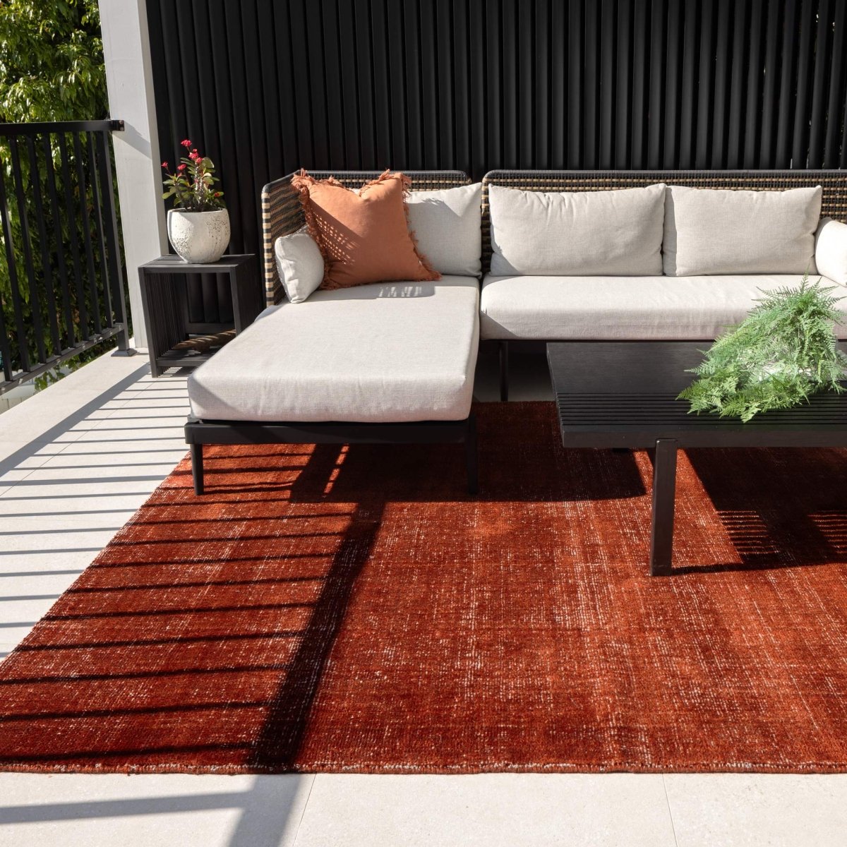 Novara Burnt Terracotta Indoor Outdoor Rug