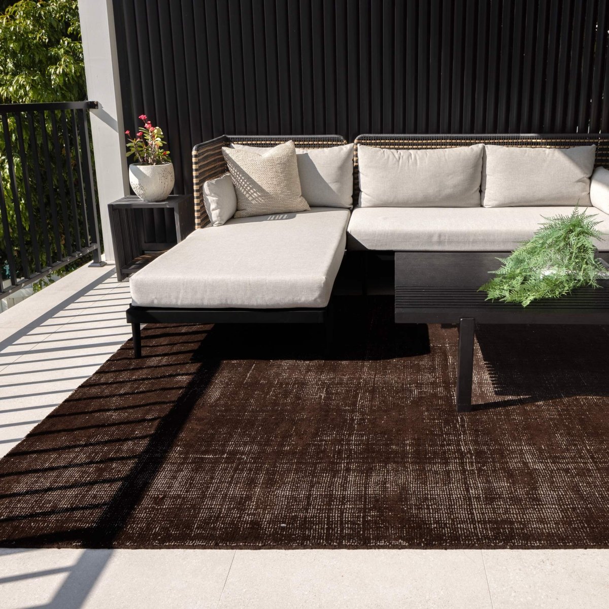 Novara Chocolate Brown Indoor Outdoor Rug