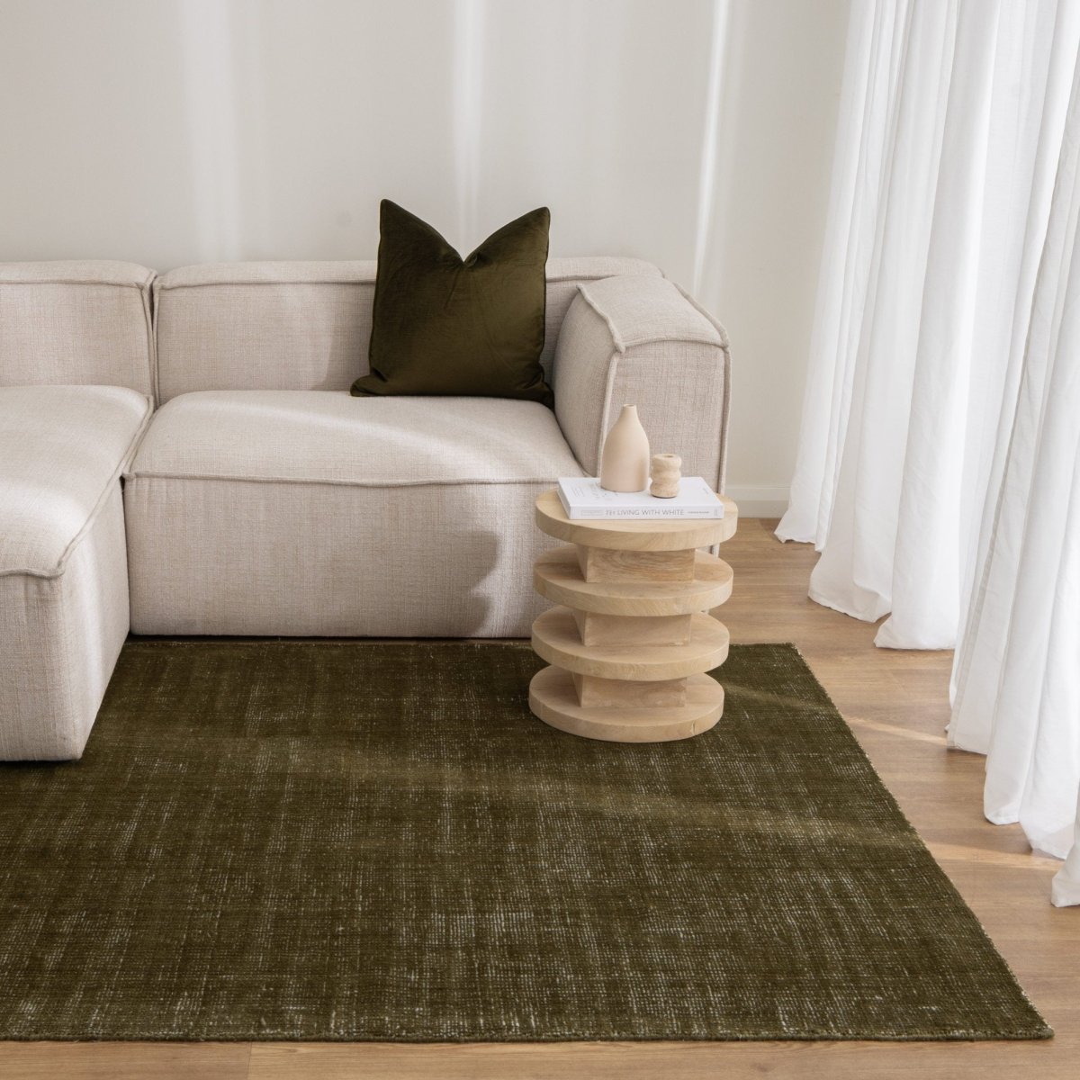 Novara Olive Green Indoor Outdoor Rug