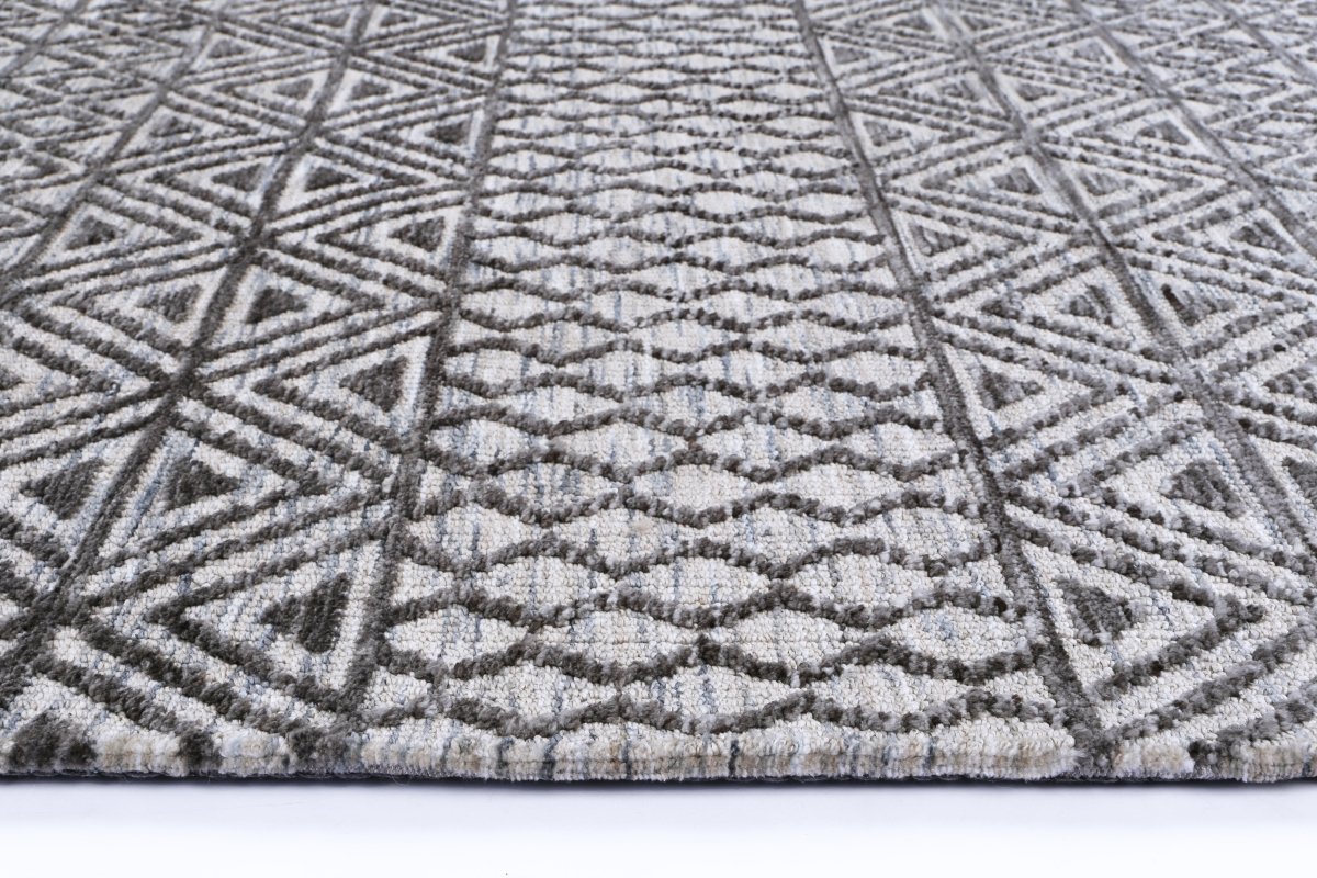 Ritz Ramdass Charcoal & Beige Cotton Blend Rug - Ruggy