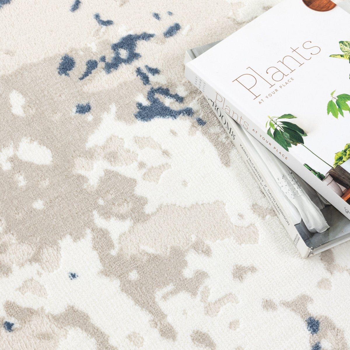 Rumi Abstract Blue Multi Rug