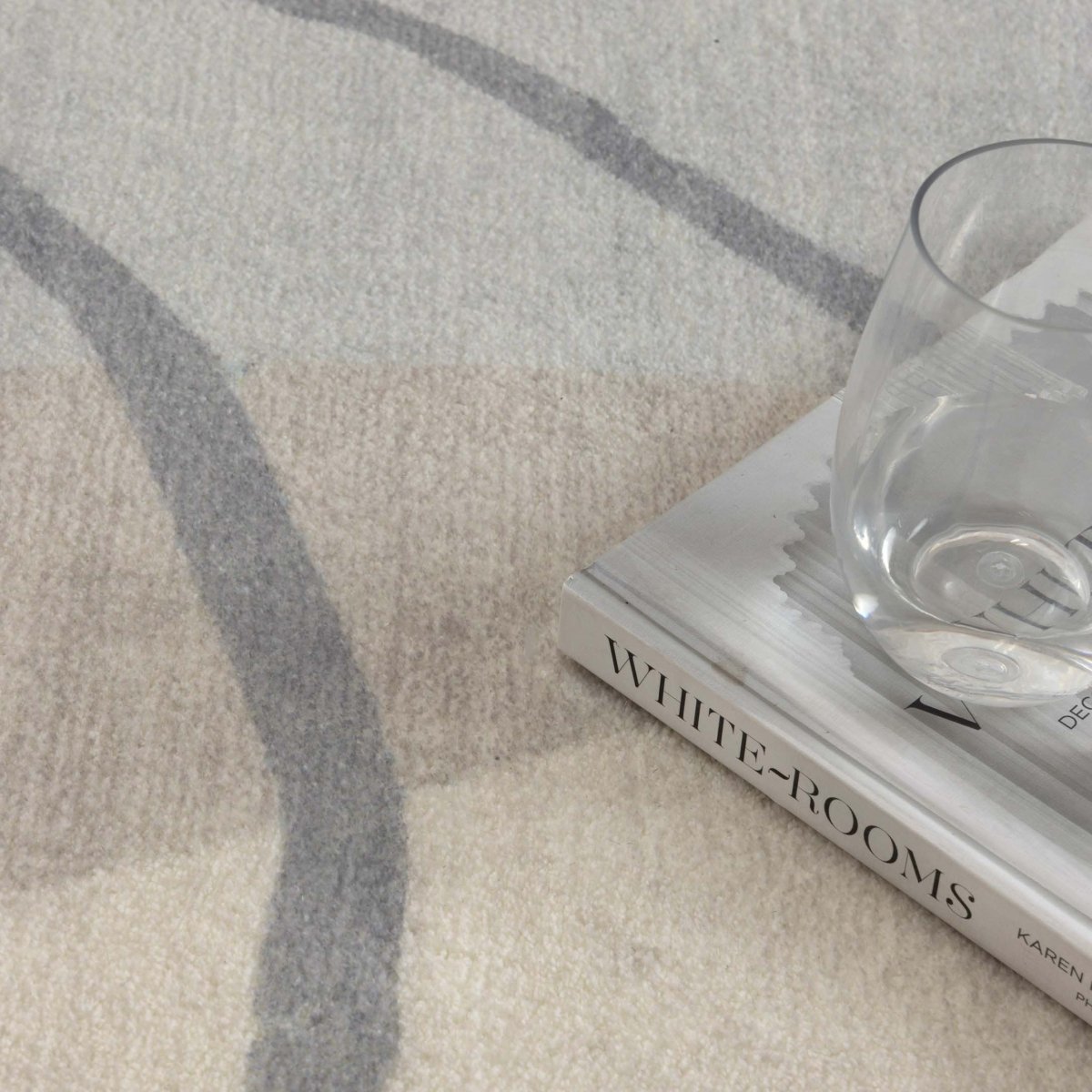 Softy Cream Blue Washable Rug