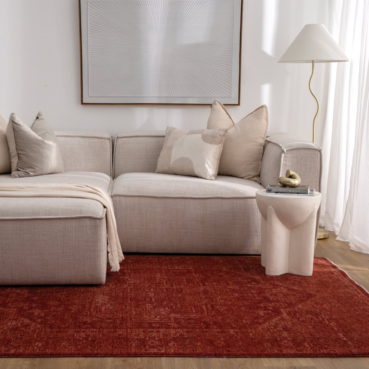 Tarra Distressed Medallion Rust Rug