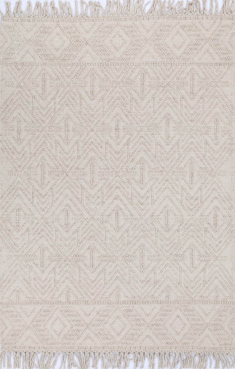 Treasure Tribal Beige Wool Rug Area Rug | Ruggy